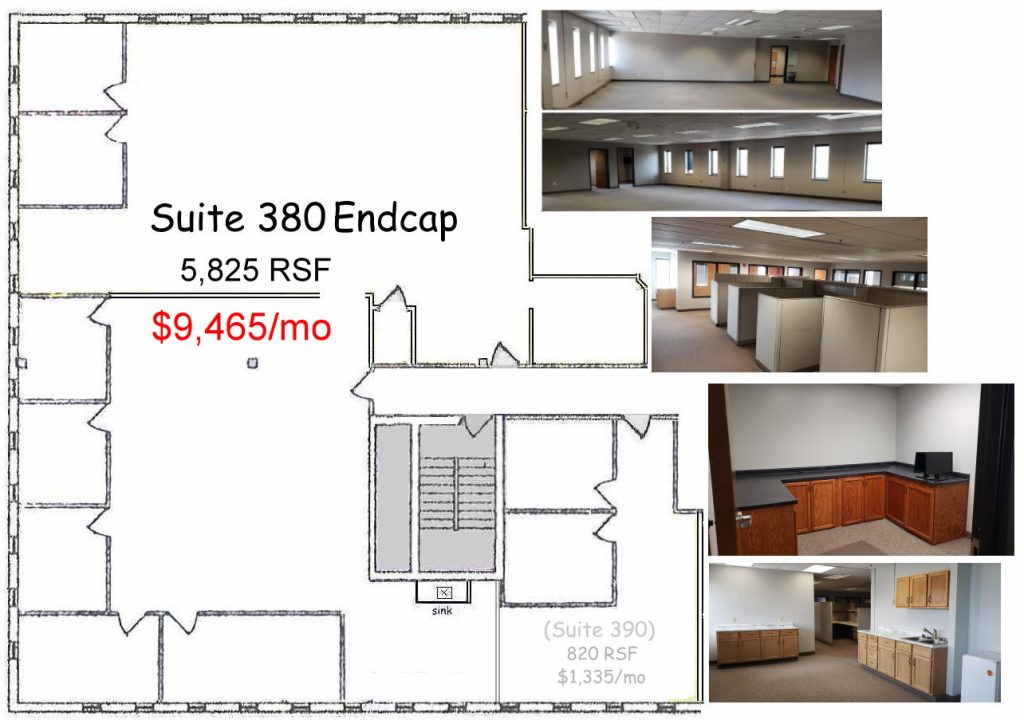 Image of floor plan of office space for rent in west St. Paul
